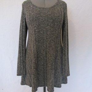 Feathers Black & Gray Sweater Dress XL